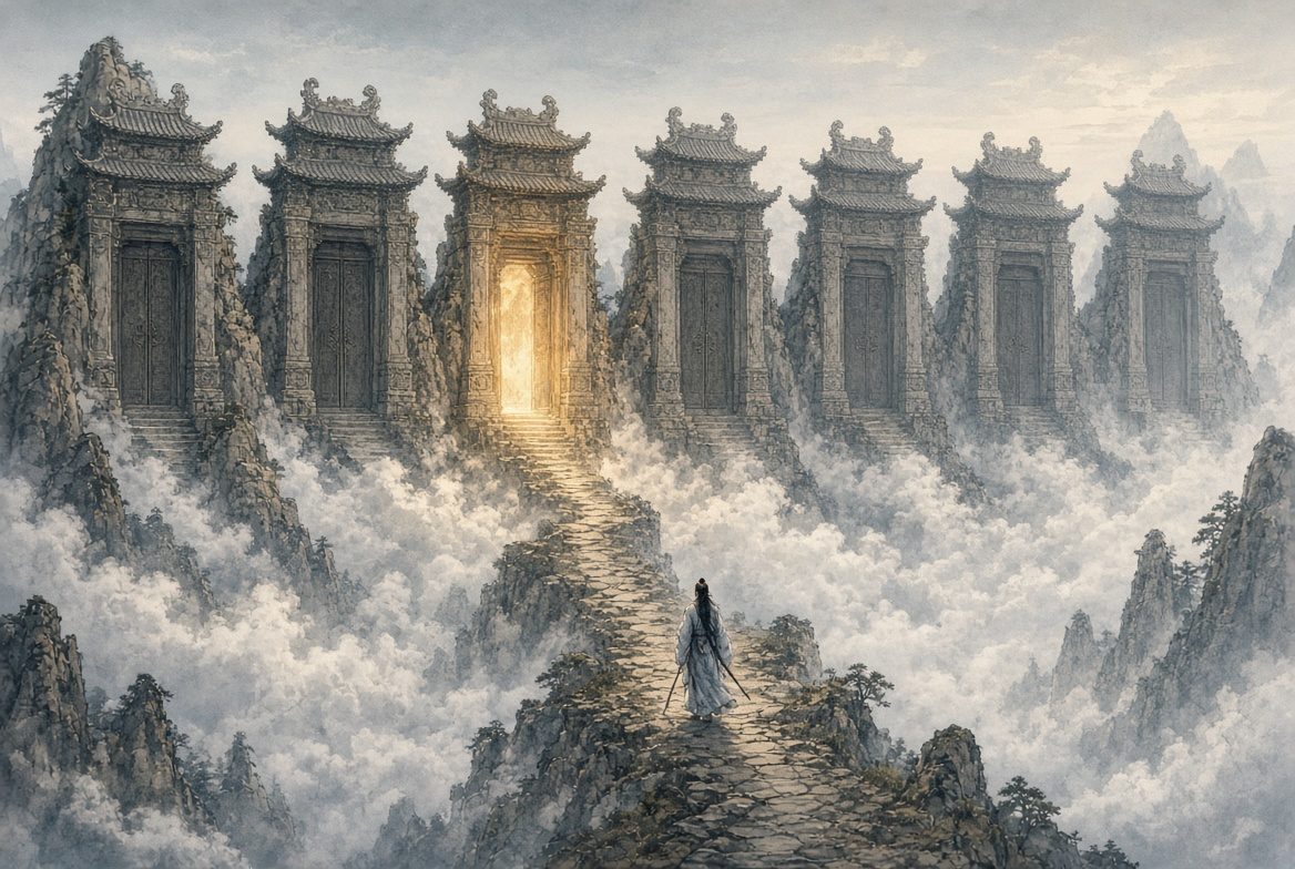 七座山门只有一座亮着,对应入口轮换